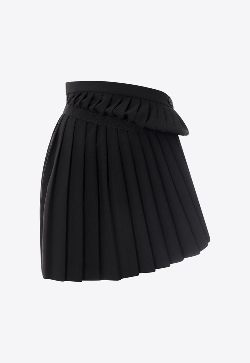 MM6 Maison Margiela Asymmetric Pleated Mini Skirt Black S52MC0002S53961_900