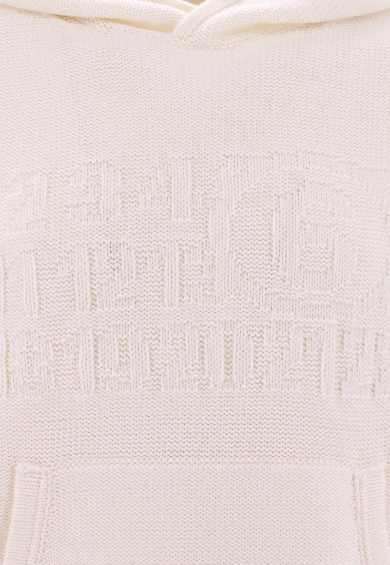 MM6 Maison Margiela Logo Jacquard Hooded Sweater White S52GP0150S18286_100J