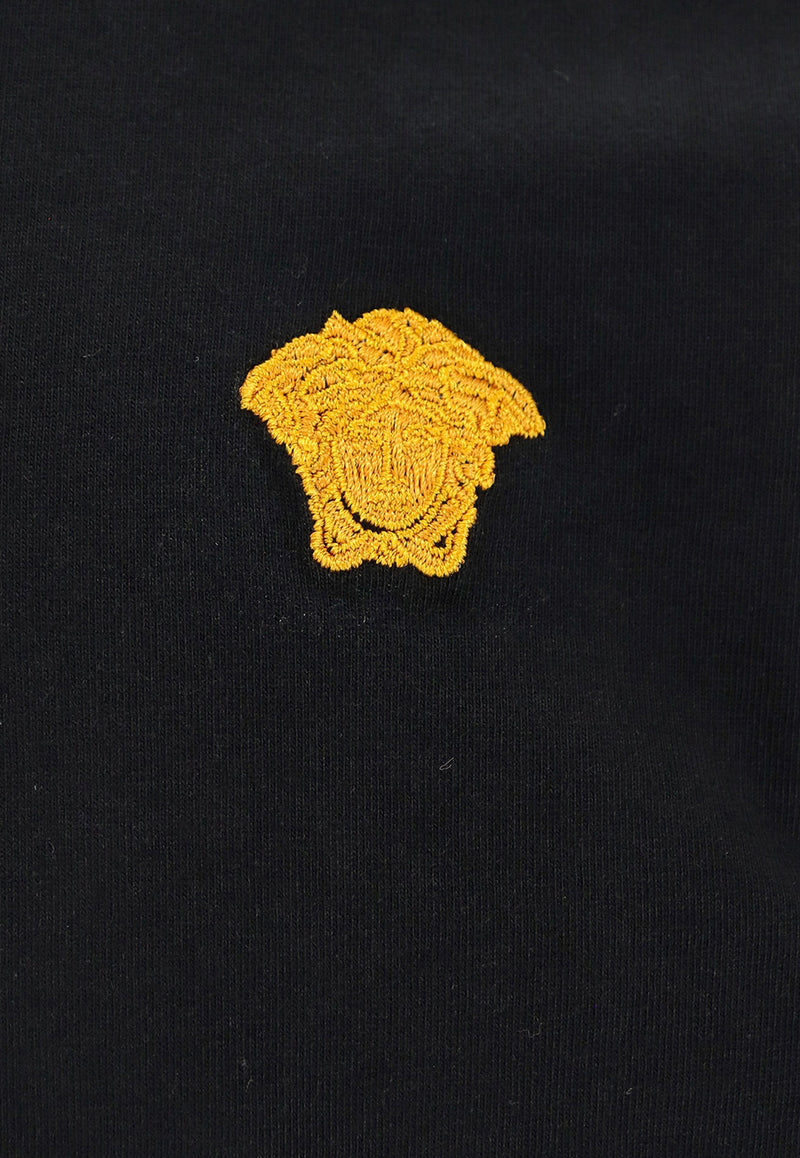 Versace Medusa Embroidered Crewneck T-shirt 10084811A08489_1B000 Black