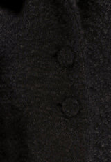 Givenchy Single-Breasted Wool Blend Long Coat Black BWC0BE151P_001