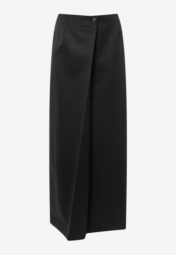 Givenchy Wrap-Style Wool-Blend Maxi Skirt Black BW40RA14RQ_001