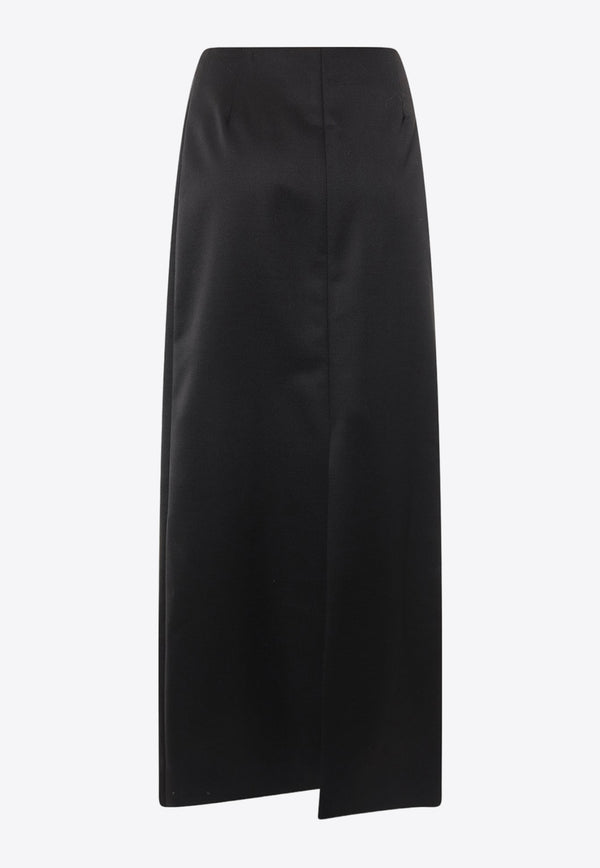 Givenchy Wrap-Style Wool-Blend Maxi Skirt Black BW40RA14RQ_001