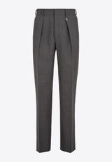 Fendi Tailored Pleated Wool Pants Gray FB0895APNN_F0UU0