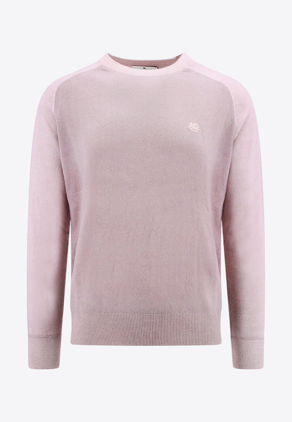 Etro Logo Sweater in Virgin Wool 1N9339294_0651 Pink