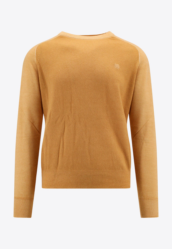 Etro Logo Sweater in Virgin Wool 1N9339294_0700 Yellow