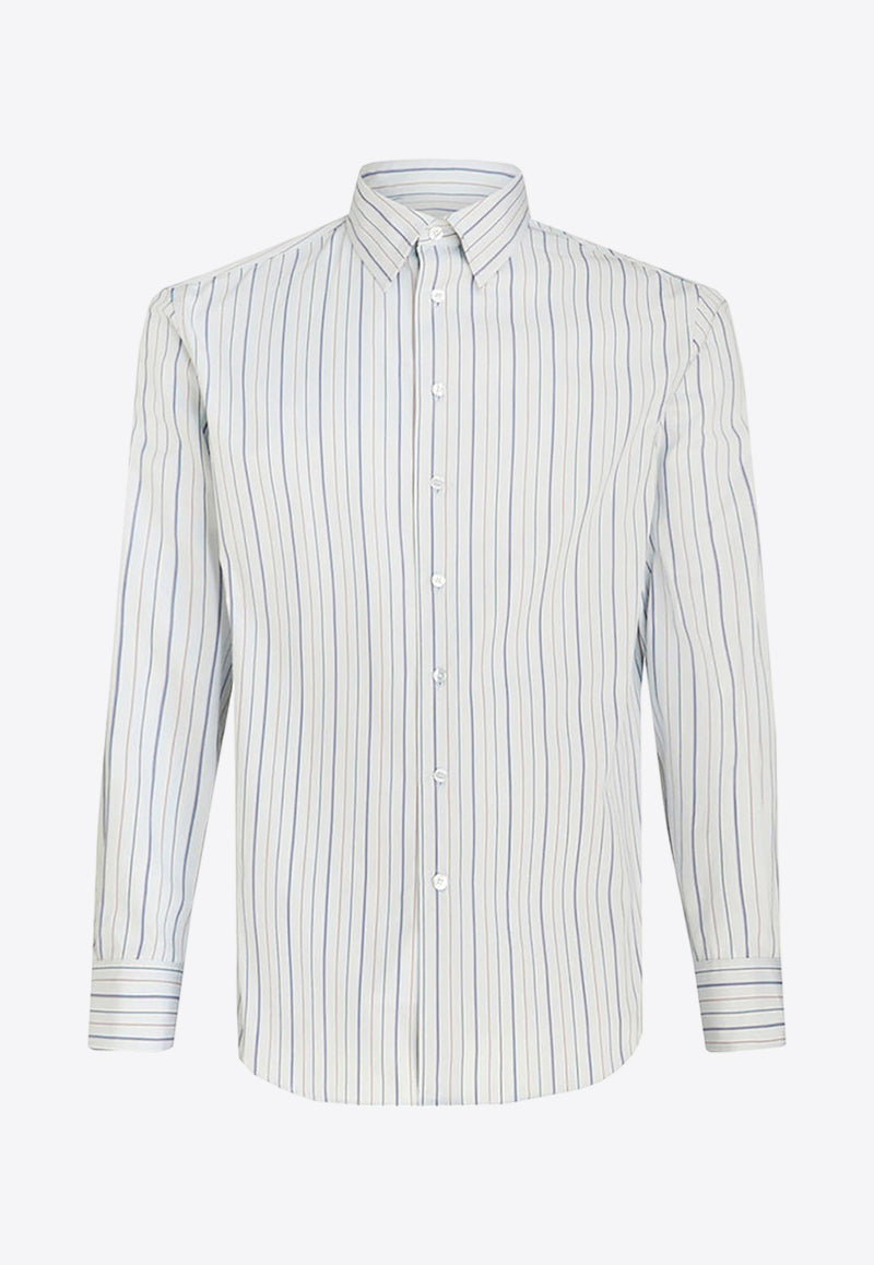 Etro Logo Striped Button-Down Shirt 163653103_0250 Blue