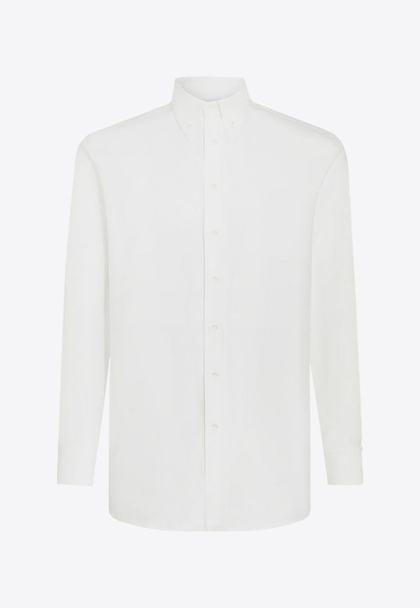Etro Logo Embroidered Button-Up Shirt White 163658784_0990