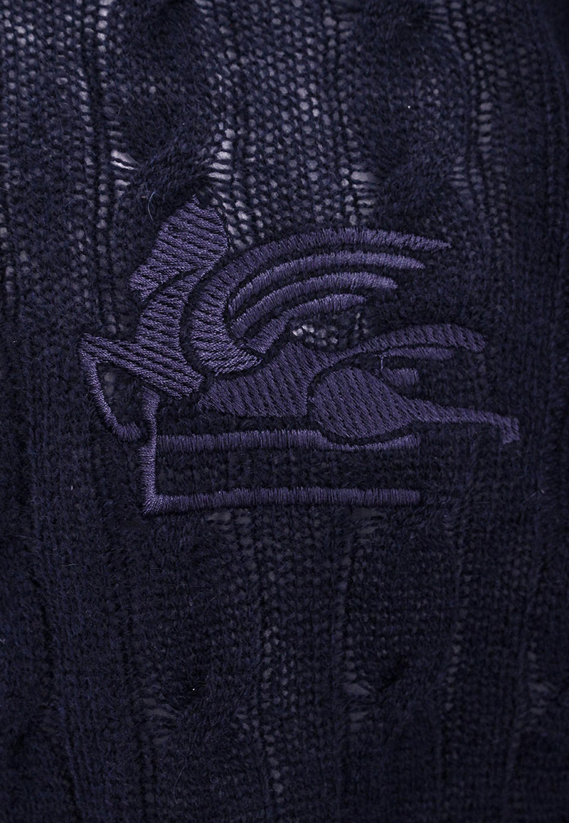 Etro Logo Embroidered Turtleneck Cashmere Sweater Blue 1N9779680_0200