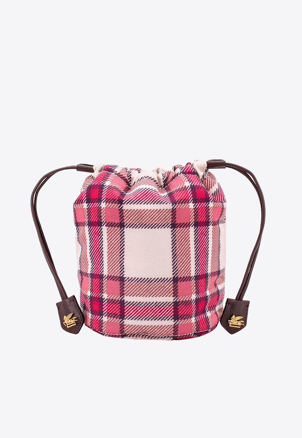 Etro Logo Checked Drawstring Pouch 1P0818511_0650 Pink