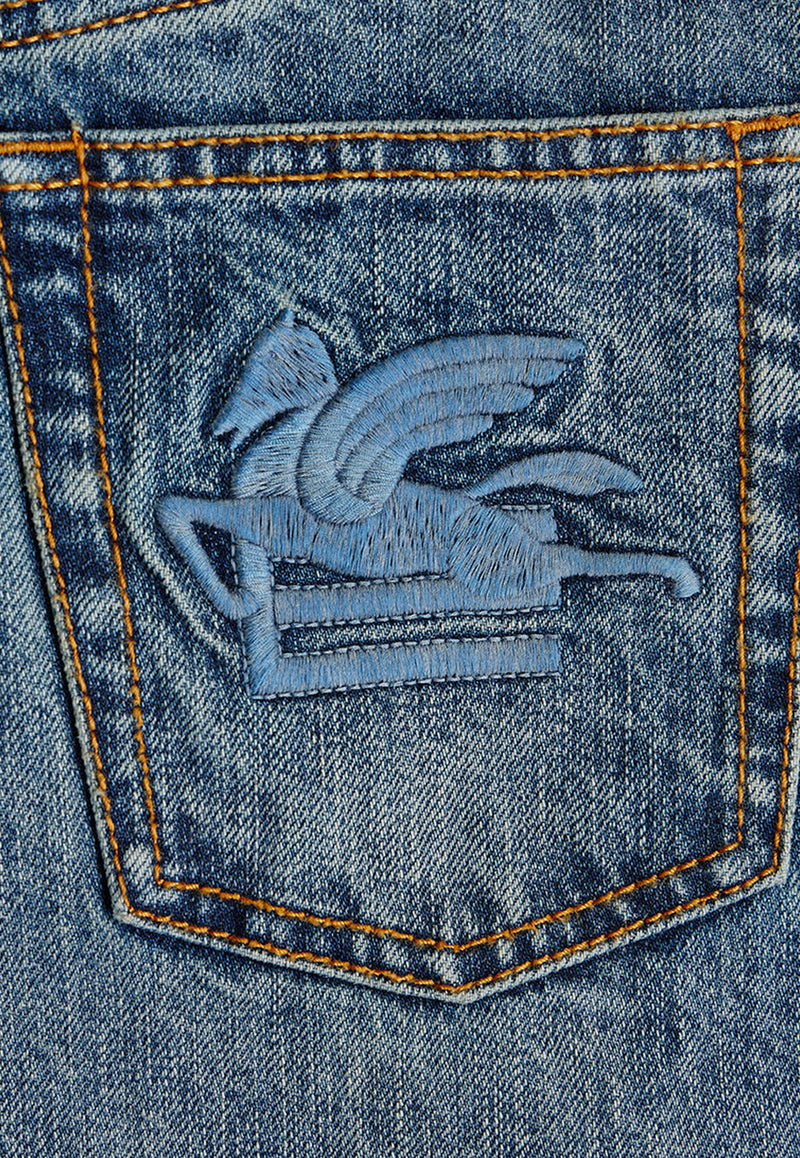 Etro Pegaso Embroidered Wide-Leg Jeans Blue 118399044_0200