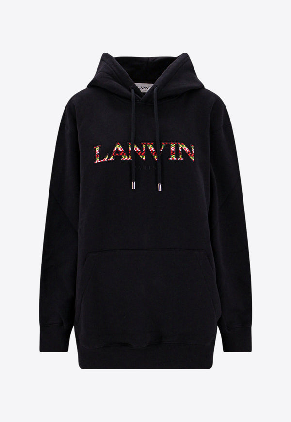 Lanvin Logo Print Hooded Sweatshirt Black RWHO0019J209_10