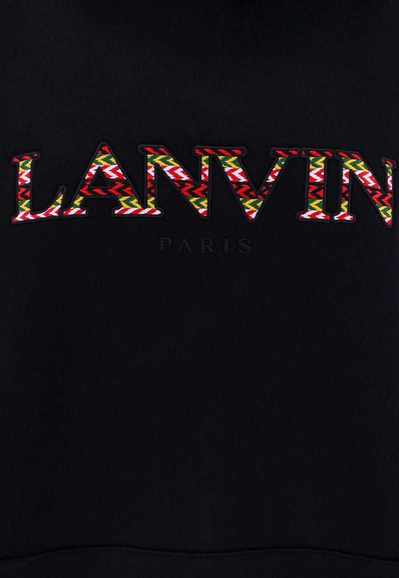 Lanvin Logo Print Hooded Sweatshirt Black RWHO0019J209_10