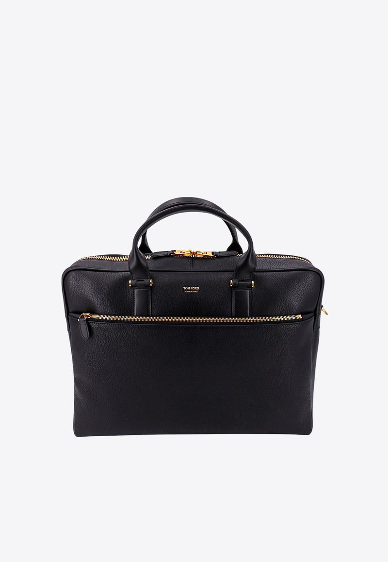 Tom Ford Leather Slim Briefcase Black H0415LGO011G_1N001