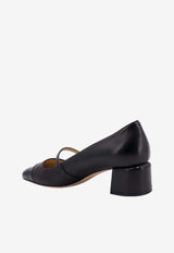 Jimmy Choo Elisa 45 Pumps in Nappa and Patent Leather Black ELISA45PTZ_BLACK