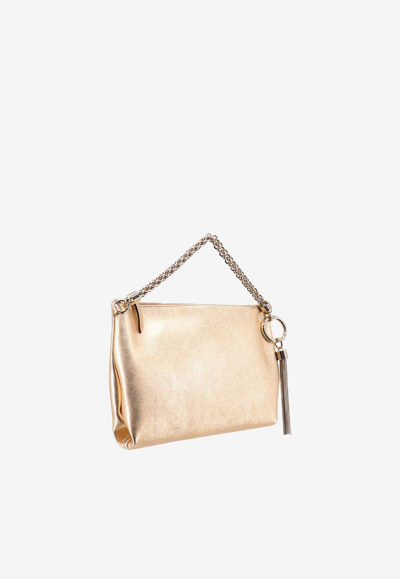 Jimmy Choo Callie Metallic Leather Shoulder Bag Gold CALLIEMEA_GOLD