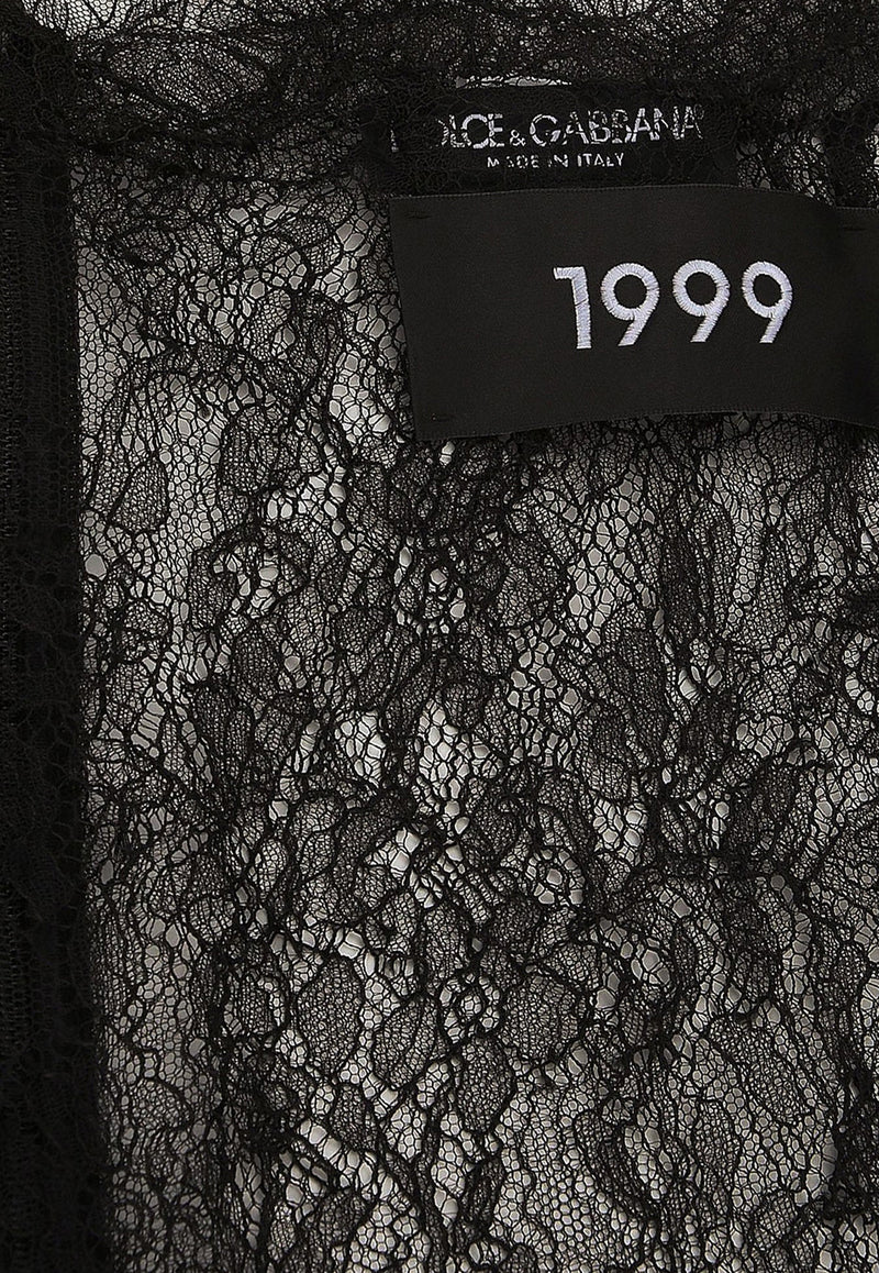 Dolce & Gabbana Chantilly Lace Midi Skirt Black F4CRDTHLM9J_N0000