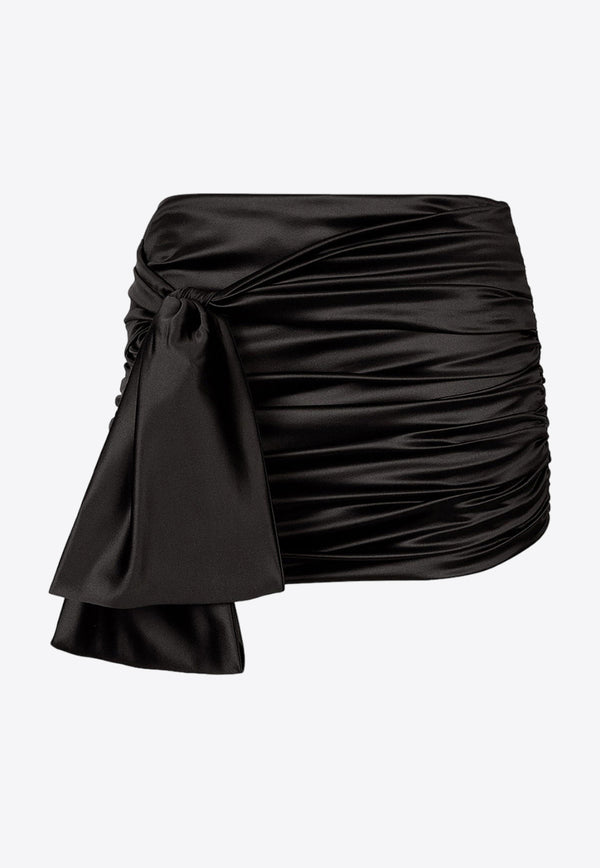 Dolce & Gabbana Knotted Ruched Mini Skirt Black F4CRCTFURAG_N0000