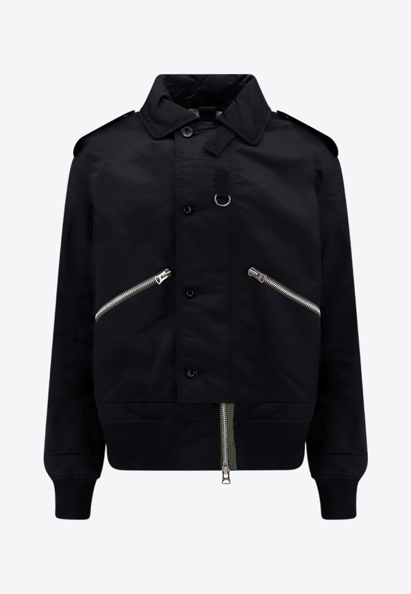 Sacai Zip-Up Lightweight Jacket Black 2303164M_001