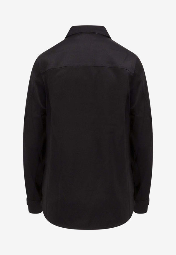 Michael Kors Satin Long-Sleeved Shirt Black MF340JX99G_001