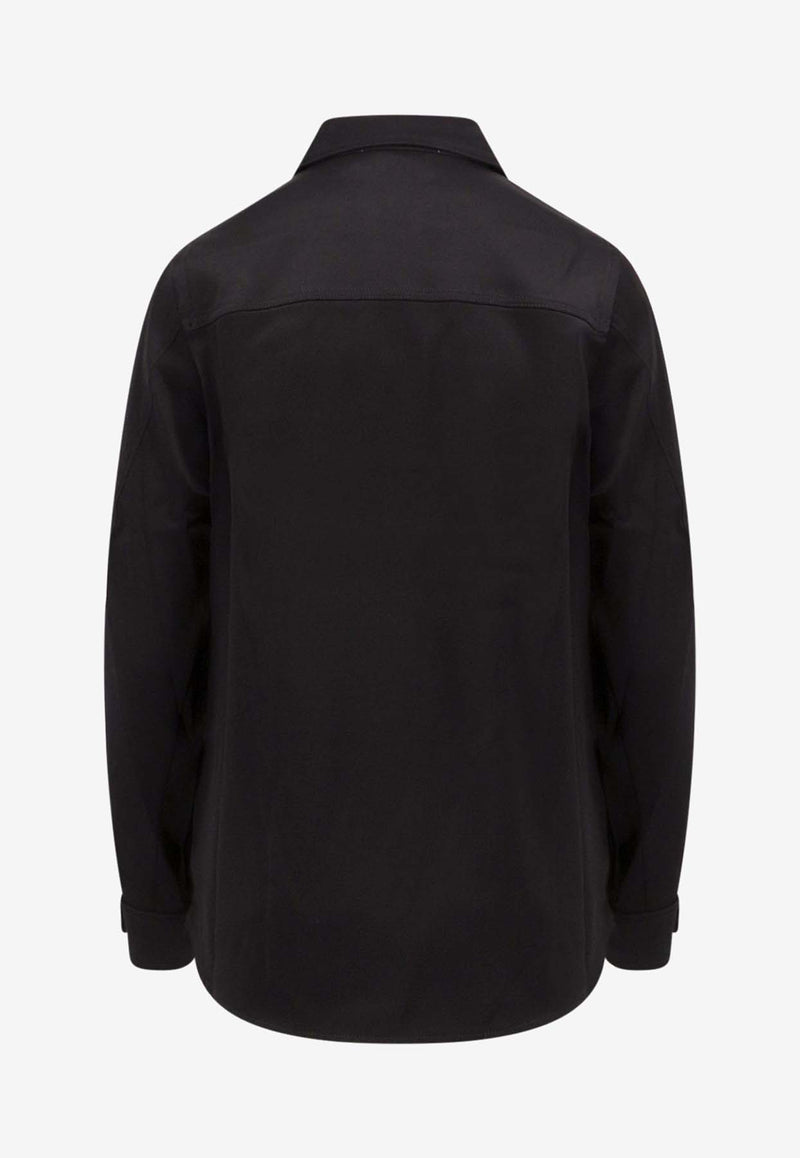 Michael Kors Satin Long-Sleeved Shirt Black MF340JX99G_001