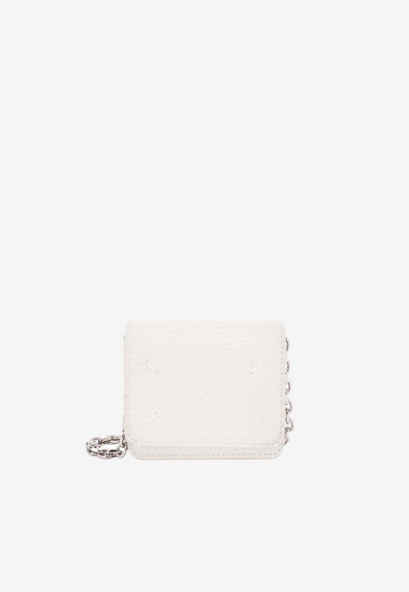 Maison Margiela Four Stitch Grained Leather Chain Wallet White SA3UI0009P4455_T1003