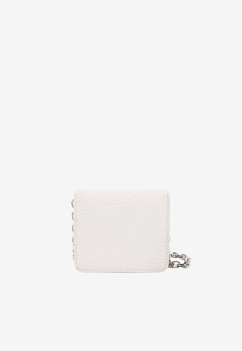 Maison Margiela Four Stitch Grained Leather Chain Wallet White SA3UI0009P4455_T1003