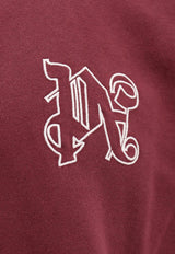 Palm Angels Logo Embroidered Crewneck Sweatshirt Bordeaux PMBA074E23FLE003_2903