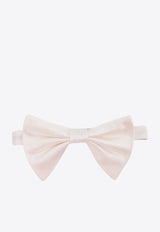 Nicky Milano Adjustable Silk Bow Tie White 400RASO20_AVORIO