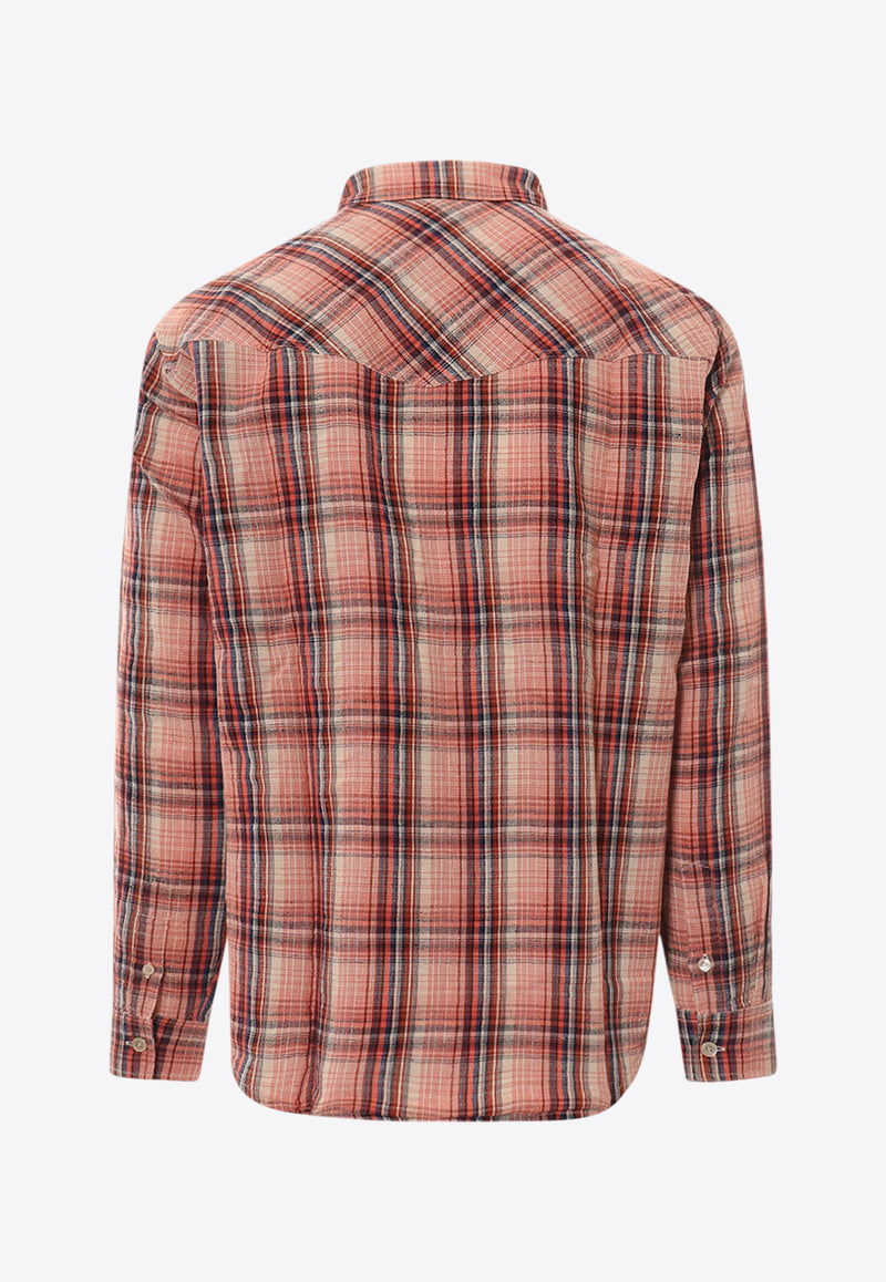 Isabel Marant Lydian Plaid Check Long-Sleeved Shirt Multicolor CH0086HAA3I12H_11OR