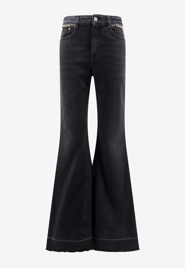 Stella McCartney Chain-Detailed Flared Jeans Black 6D01813SPH44_1000