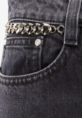 Stella McCartney Chain-Detailed Flared Jeans Black 6D01813SPH44_1000