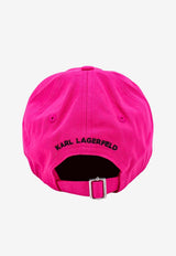 Karl Lagerfeld Logo Patch Baseball Cap Pink 231W3421_A560
