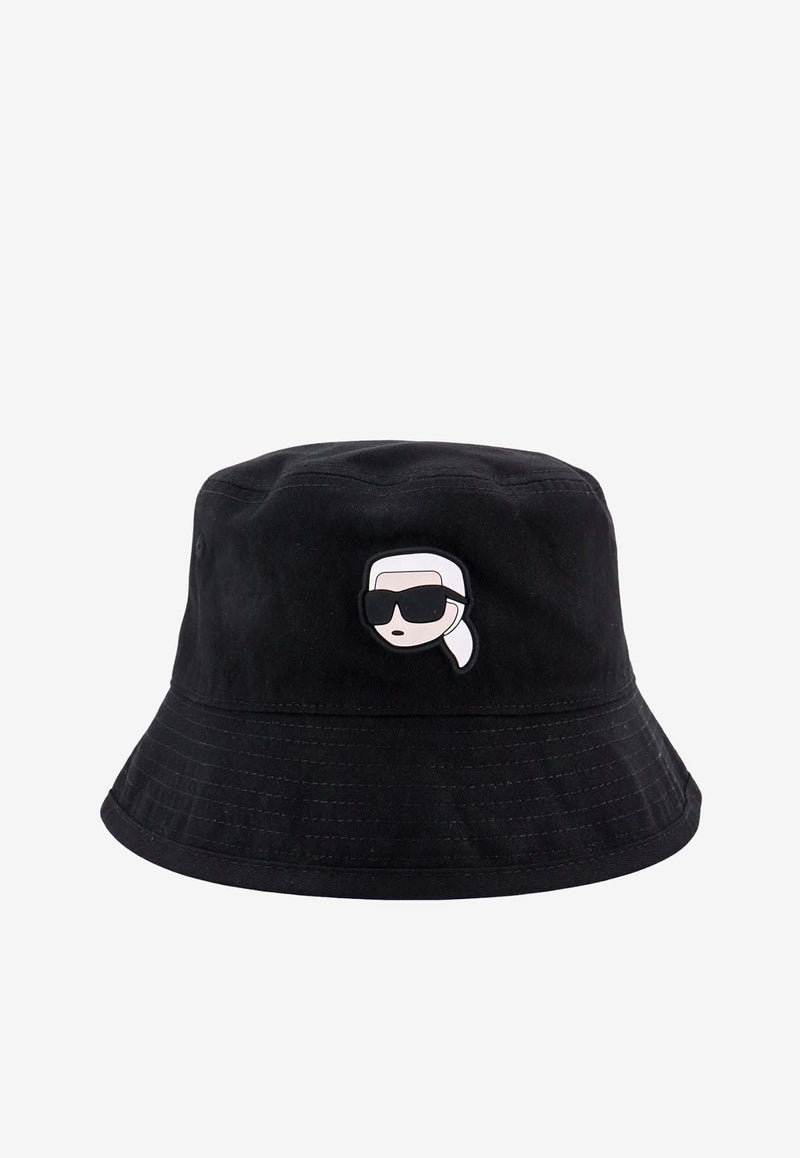 Karl Lagerfeld Ikonik Karl Patch Bucket Hat Black 230W3404_A998