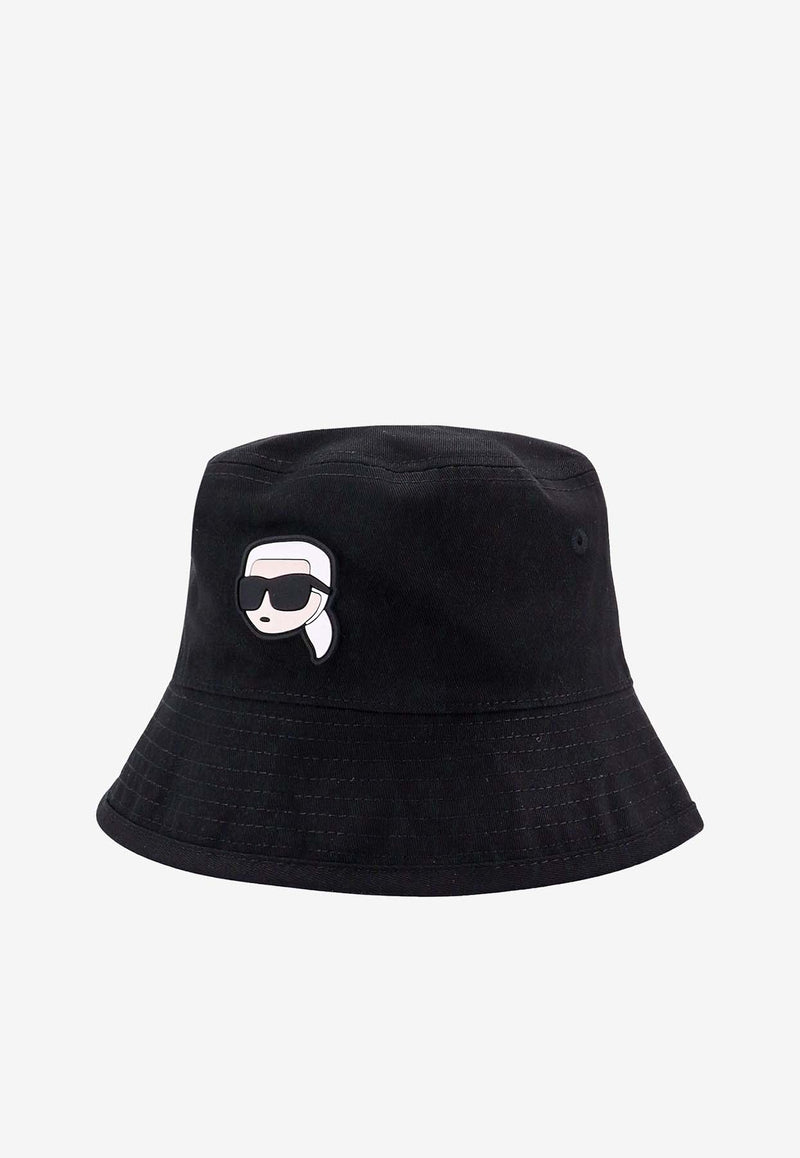 Karl Lagerfeld Ikonik Karl Patch Bucket Hat Black 230W3404_A998