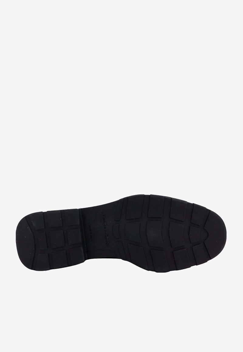 Alexander McQueen Brogue Detail Leather Derby Shoes Black 750388WIDW1_1000