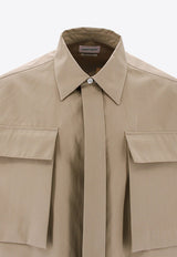 Alexander McQueen Flap-Pockets Buttoned Shirt Beige 746522QVS77_9502