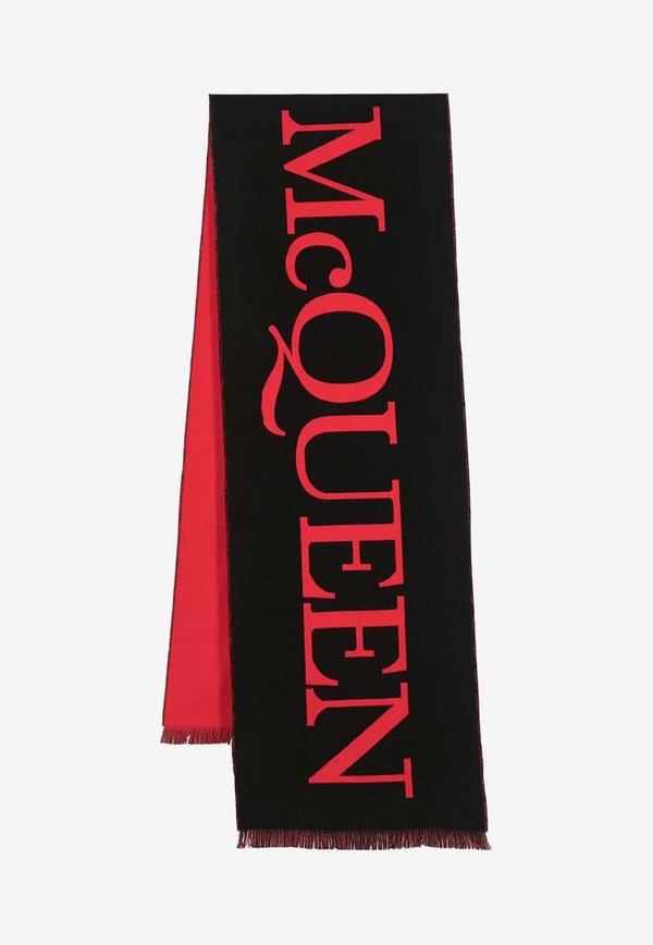 Alexander McQueen Reversible Wool Logo Scarf Red 7090114105Q_1074