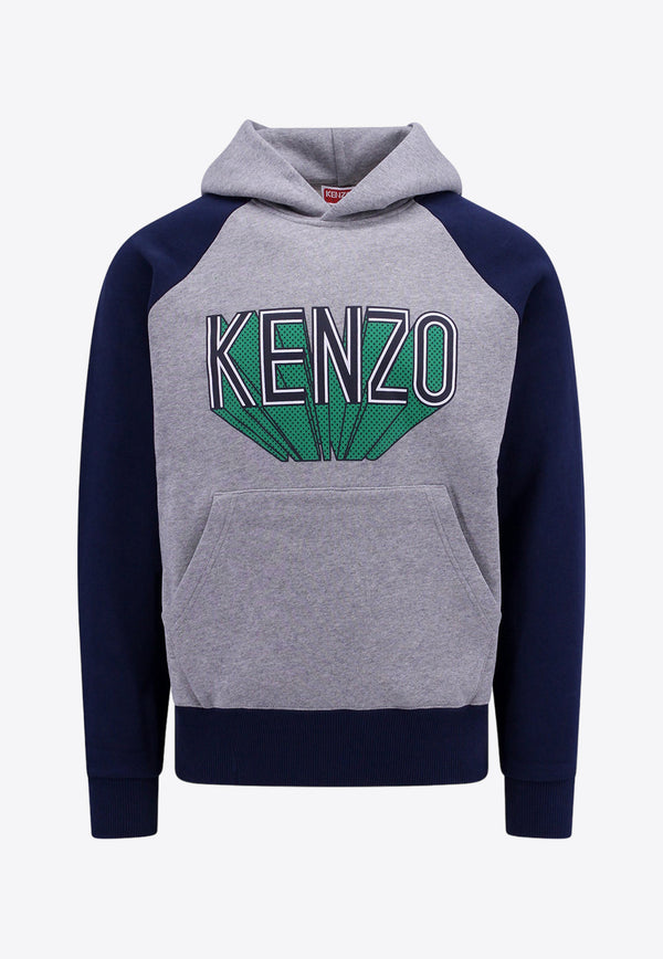 Kenzo Logo Print Hooded Sweatshirt Gray FD65SW0924MB_94