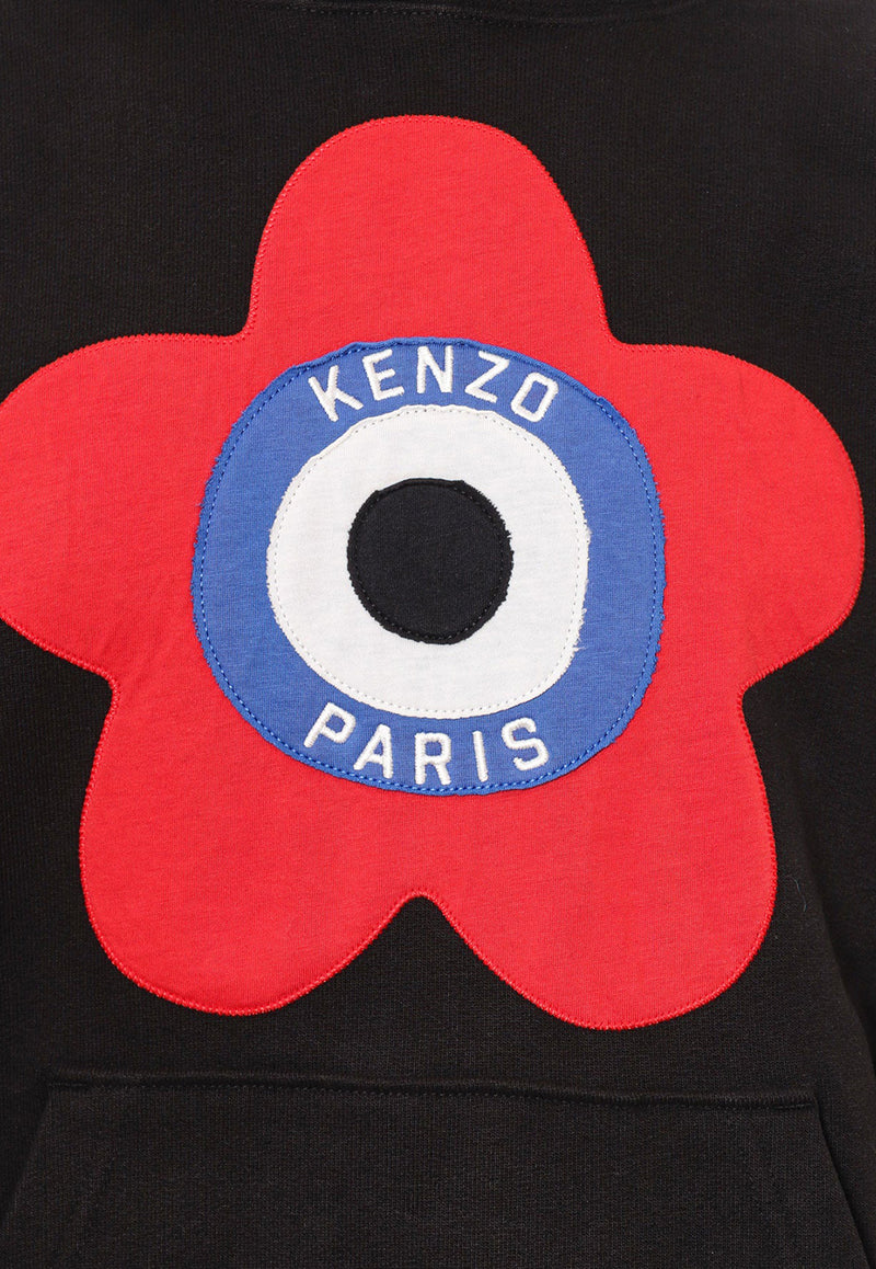 Kenzo Logo Target Print Hooded Sweatshirt Black FD65SW0744ME_99J