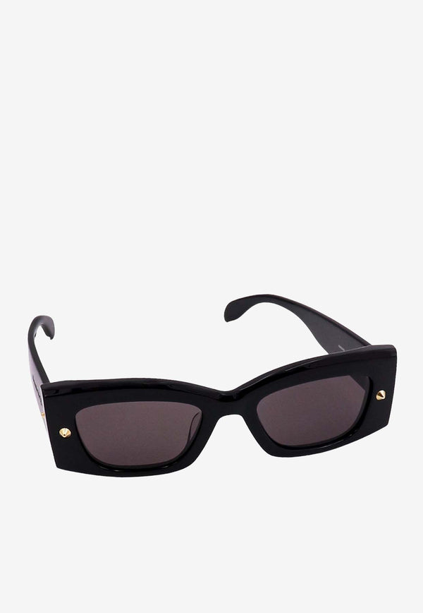 Alexander McQueen Spike Studs Rectangular Sunglasses Gray 760621J0749_1056