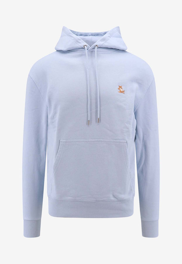 Maison Kitsuné Embroidered Fox Hooded Sweatshirt Light Blue LM00706KM0001_P422