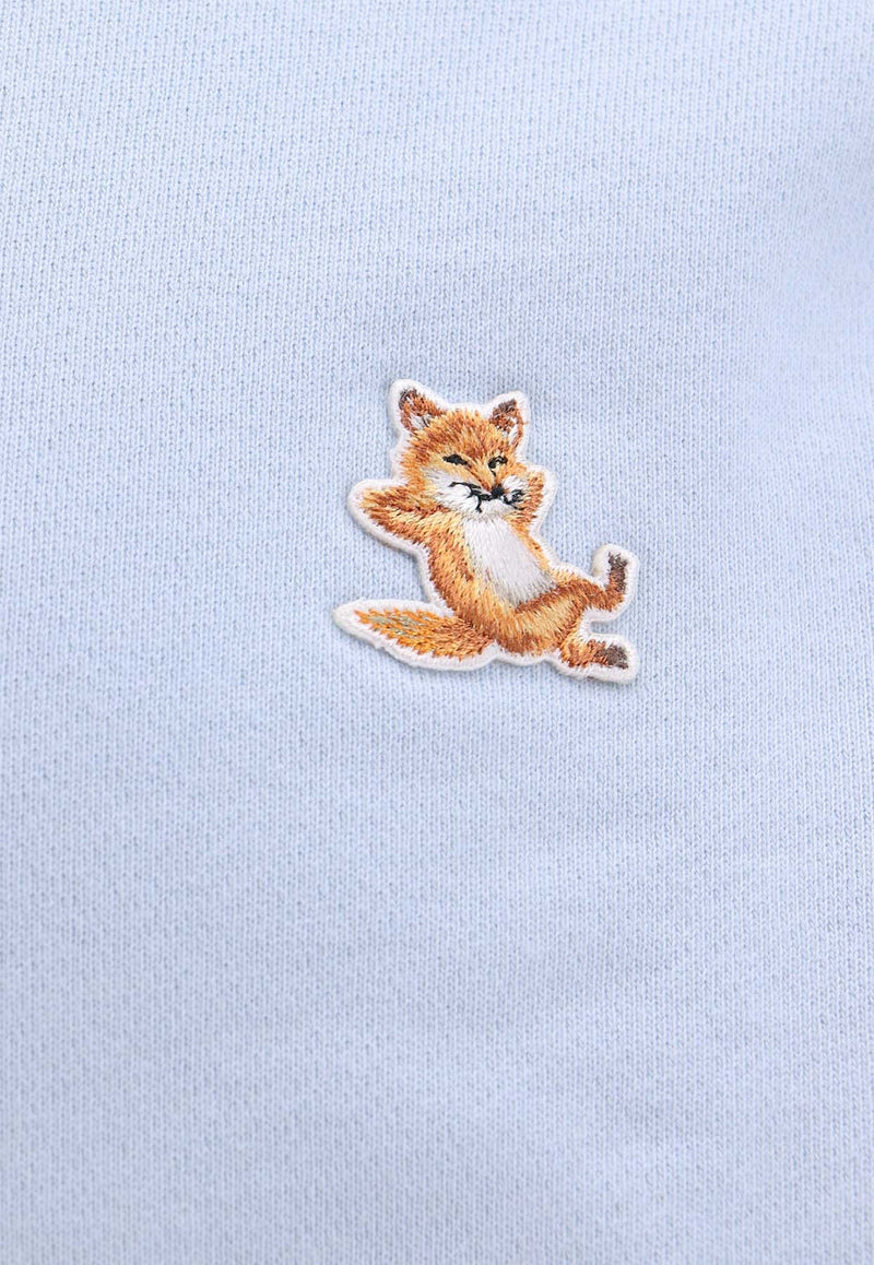 Maison Kitsuné Embroidered Fox Hooded Sweatshirt Light Blue LM00706KM0001_P422