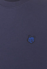 Maison Kitsuné Fox-Patch Crewneck Sweatshirt Blue LM00302KM0307_P476