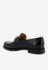 Salvatore Ferragamo Gancini Leather Loafers Black 021606762695_NERO