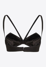 Versace Gathered Bustier Crop Top 10125291A09075_1B000 Black