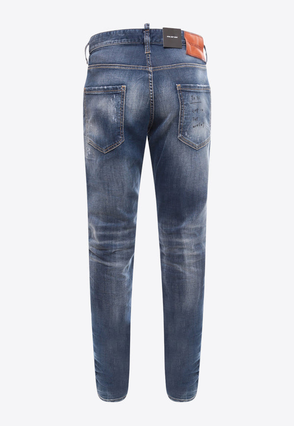 Dsquared2 Cool Guy Distressed Slim Jeans Blue S74LB1319S30664_470