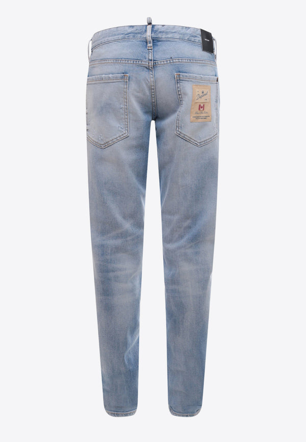 Dsquared2 Logo Patch Washed Slim Jeans Blue S74LB1352S30663_470