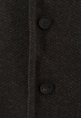 Hevò Ostuni Herringbone Wool Coat Green OSTUNI731_3300