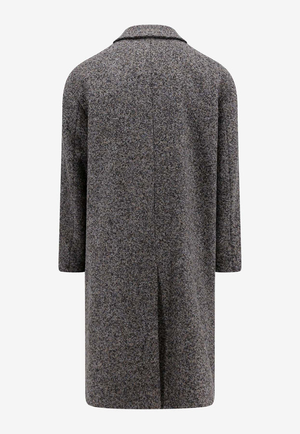 Hevò Single-Breasted Wool Coat Gray CAVALLINOE727_3277