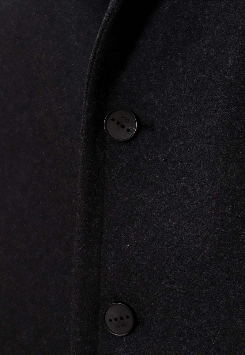 Hevò Single-Breasted Wool Coat Gray OSTUNI725_2512